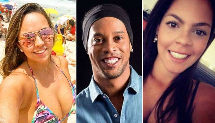 Com duas supostas namoradas, Ronaldinho dá festão de aniversário para elas e paga cirurgia plástica