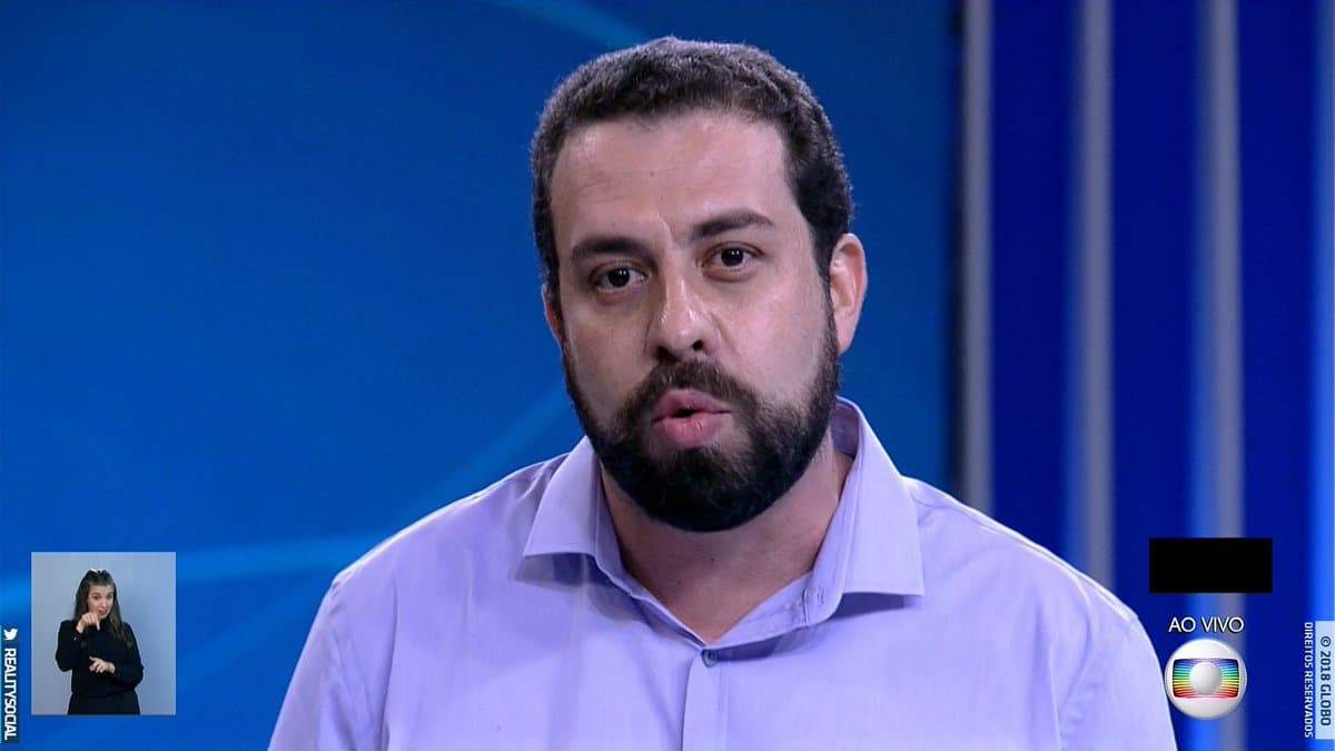 Guilherme Boulos no debate da Globo (Foto: Reprodução) Guilherme Boulos no debate da Globo (Foto: Reprodução)