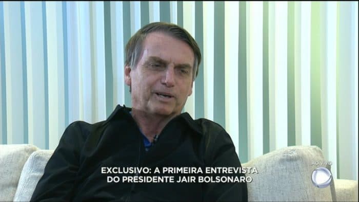 Entrevista do presidente eleito à Record (Foto: Reprodução/Record) Entrevista do presidente eleito à Record (Foto: Reprodução/Record)