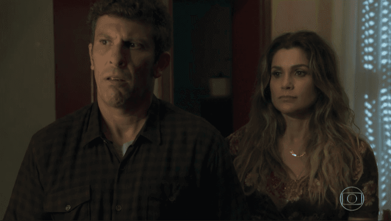 Machado (Milhem Cortaz) e Rita de Cássia (Flávia Alessandra) (Foto: Reprodução/Globo)