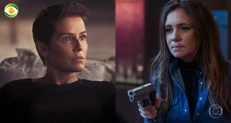 Karola surta ao descobrir que Laureta é sua mãe e ameaça matá-la por vida miserável: "Desgraçada!" em Segundo Sol
