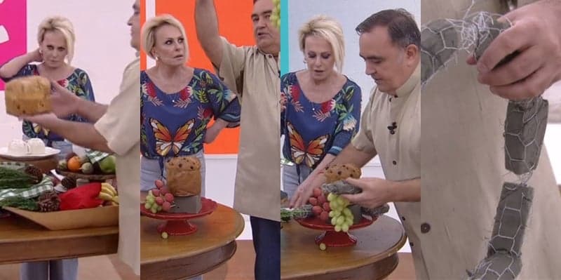 Ana Maria Braga recebeu especialista que derrapou na higiene na Globo (Foto: Reprodução) Ana Maria Braga recebeu especialista que derrapou na higiene na Globo (Foto: Reprodução)