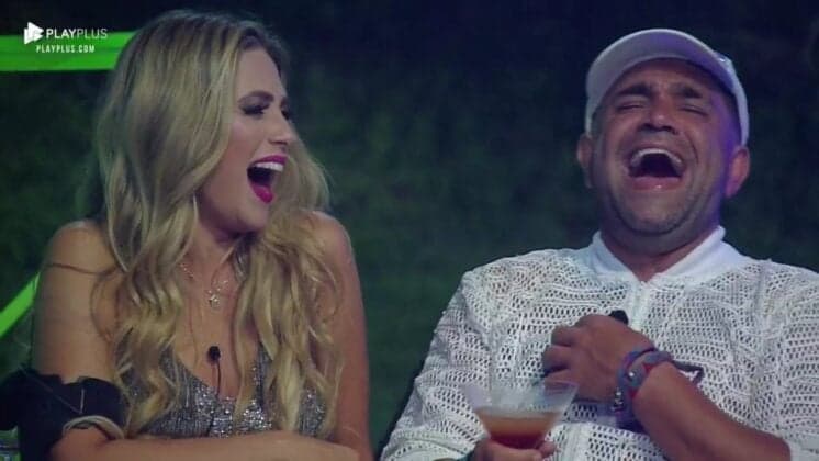 Celebração da final de A Fazenda termina em briga e Nadja Pessoa impede que Evandro seja agredido