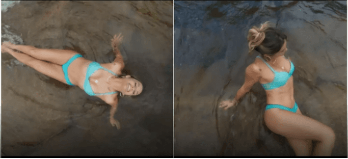 Flávia Alessandra revela detalhe curioso da cena do banho em cachoeira em O Sétimo Guardião: "Rindo de nervoso"