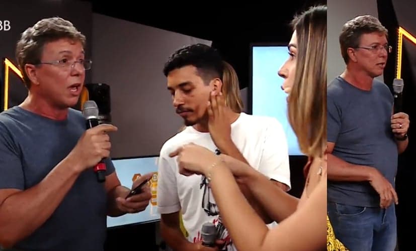 Diretor do BBB19, Boninho invade atração ao vivo, mostra fotos da casa e faz revelação