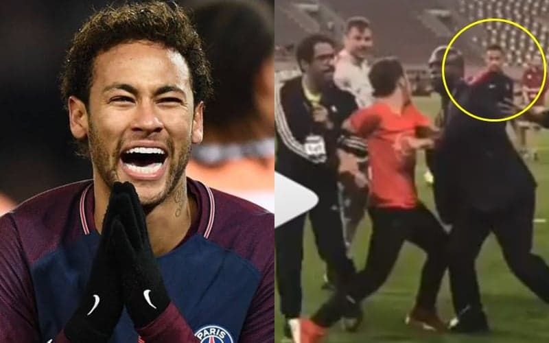 Fã de Neymar é escorraçado pelos seguranças após invadir o gramado e jogador toma atitude inesperada