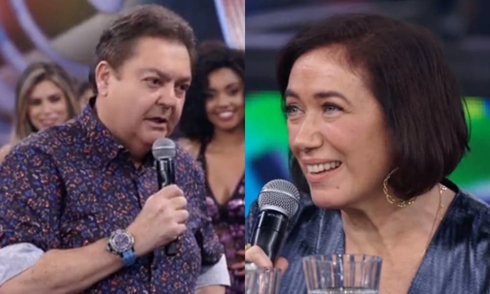 Lília Cabral solta o verbo e reclama da falta de comida no Domingão do Faustão