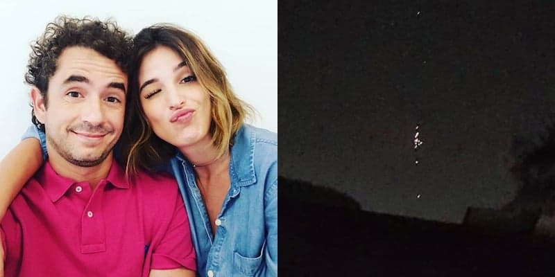 Rafa Brites e Felipe Andreoli flagram OVNI no céu do RJ e ficam em choque