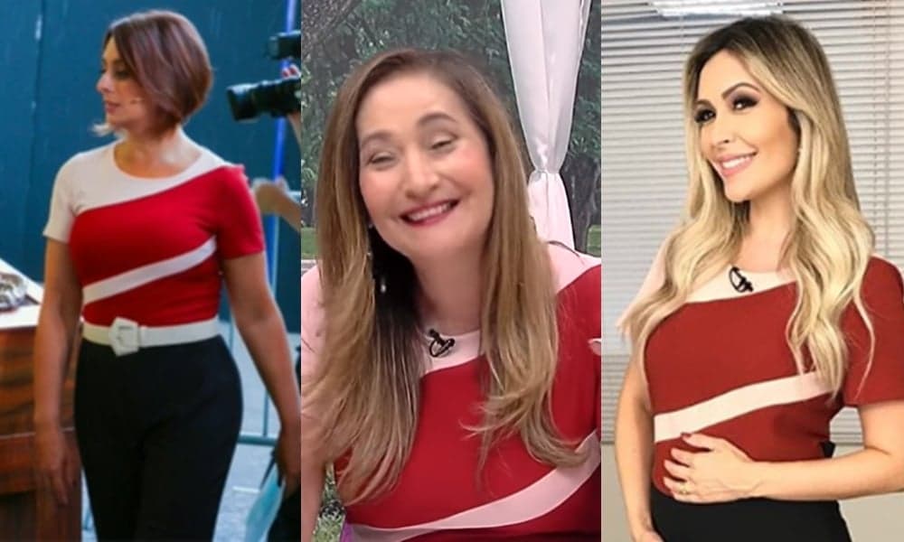 Catia Fonseca na Band, Sonia Abrão na RedeTV e Thalita Oliveira na Record usam a mesma roupa e surpreendem