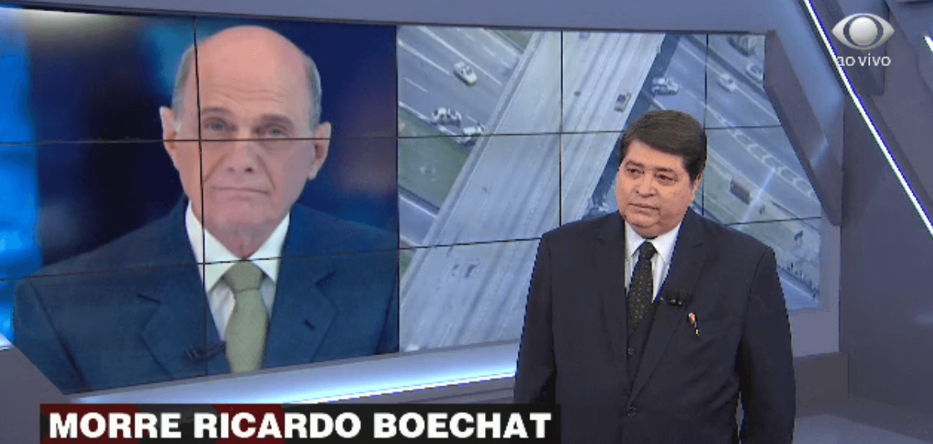 Datena foi aos prantos na Band após a morte de Ricardo Boechat (Foto: Reprodução)