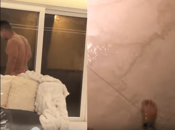 Mayra Cardi mostra Arthur Aguiar preocupado com o estrago na casa (Foto: Reprodução) Mayra Cardi mostra Arthur Aguiar preocupado com o estrago na casa (Foto: Reprodução)