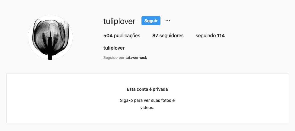 O perfil de secreto de Sandy tem apenas seguidores selecionados (Foto: Reprodução) 