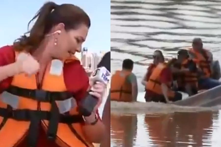 Barco com repórter da Globo dentro afunda ao vivo e todos entram em desespero
