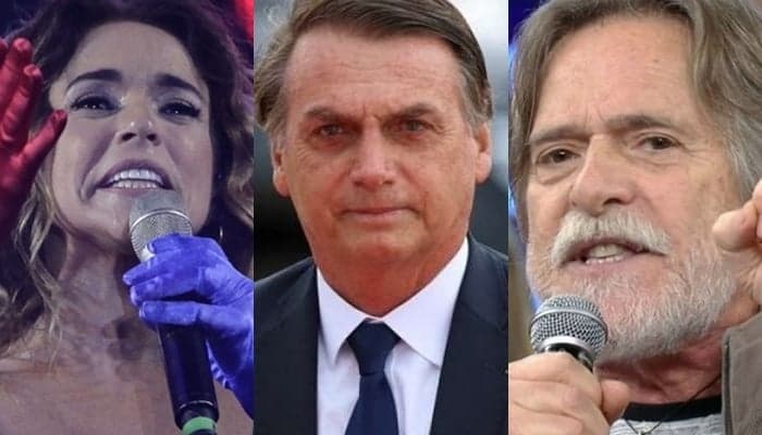 Bolsonaro vive "guerra" insana com Daniela Mercury, Caetano Veloso, José de Abreu e Felipe Neto