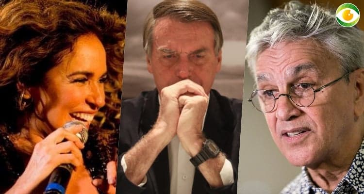 Daniela Mercury Jair Bolsonaro e Caetano Veloso (Foto: Divulgação/Montagem TV Foco)