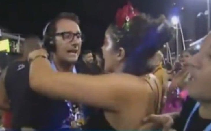 Mulher invade link ao vivo, comete assédio contra repórter casado e reação surpreende