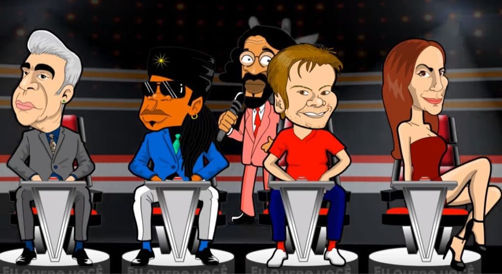 Cartunista faz paródia política do The Voice Brasil.