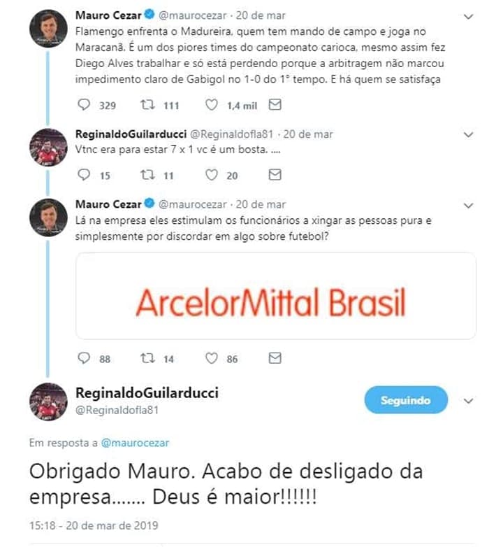 Torcedor xingou o comentarista Mauro Cézar Pereira. (Foto: Reprodução)