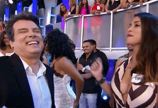 Celso Portiolli e Tiffany (Foto: Reprodução/ SBT)