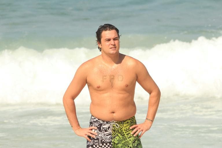 Felipe Dylon surpreendeu por conta do corpo (Foto: JC Pereira / AgNews)