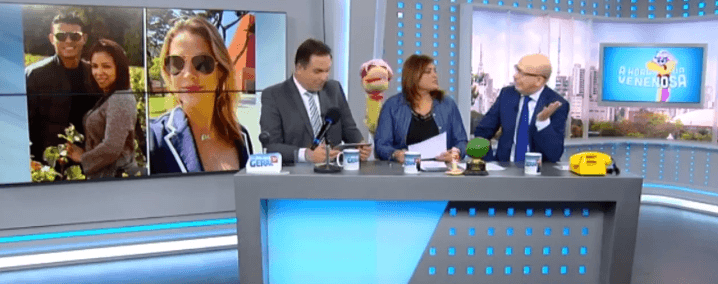 Reinaldo Gottino apronta pra cima de Fabíola Reipert, apresentadora se desespera e ameaça deixar programa ao vivo