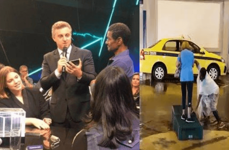 Guardador de carros que ajudou idosa na chuva do Rio é aplaudido de pé no Caldeirão do Huck