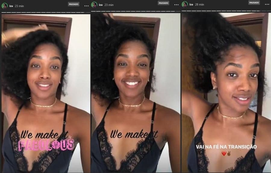Verdadeiro cabelo da Iza (Foto: Reprodução/ Instagram) Verdadeiro cabelo da Iza (Foto: Reprodução/ Instagram)