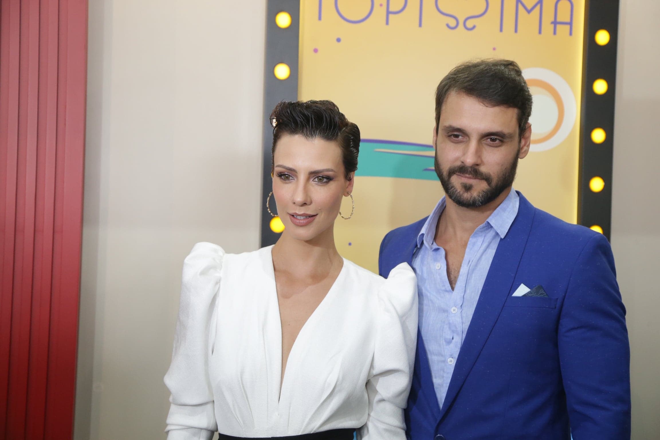 Atores protagonistas de Topíssima, Camila Rodrigues e Felipe Cunha na festa de lançamento na Record Atores protagonistas de Topíssima, Camila Rodrigues e Felipe Cunha na festa de lançamento na Record