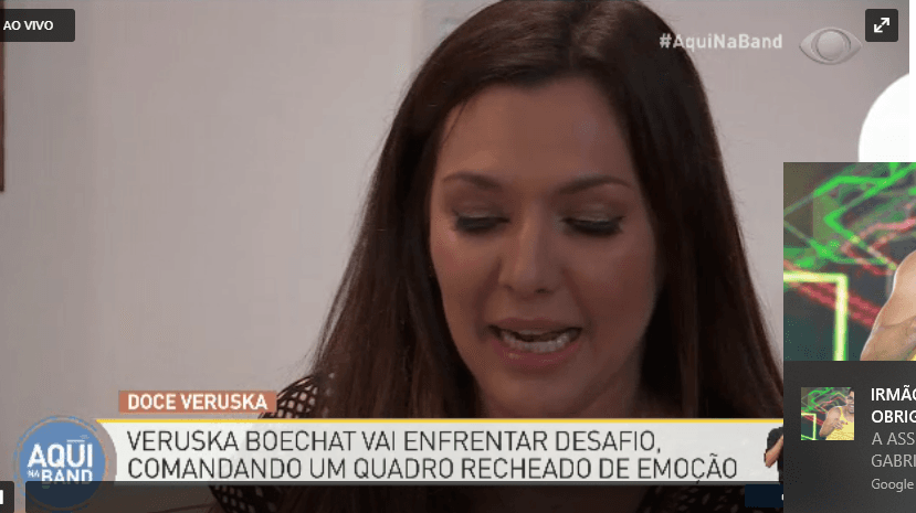 Veruska Boechat chora durante o programa da Band, "Aqui na Band" após relembrar momentos de muita angústia Veruska Boechat chora durante o programa da Band, "Aqui na Band" após relembrar momentos de muita angústia