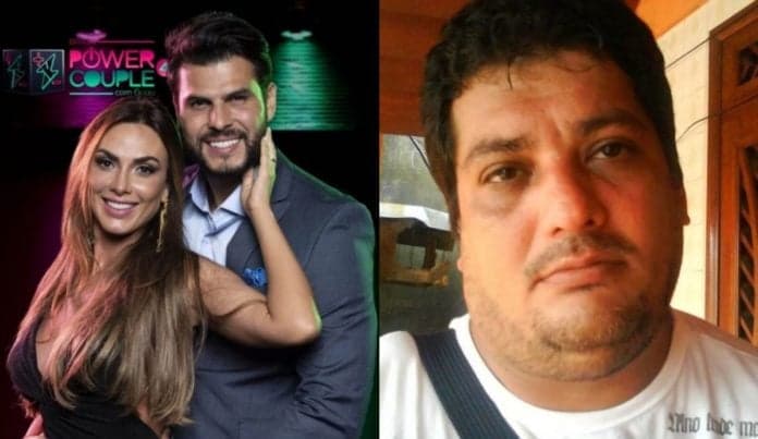 Nicole Bahls e Marcelo Bimbi e o irmão do empresário