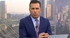 O jornalista da Globo, Rodrigo Bocardi, do Bom Dia São Paulo se irritou com telespectador ao vivo (Foto: Reprodução)