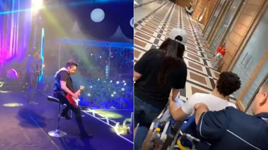 Com graves dores, Fernando Zor, da dupla com Sorocaba, não consegue ficar em pé, faz show sentado e vai parar no hospital