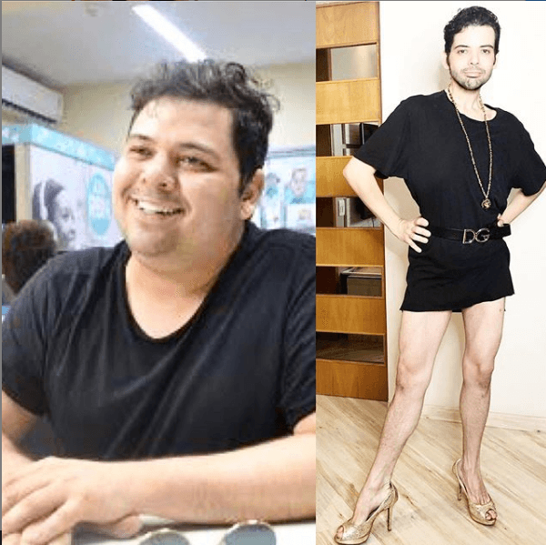 Gustavo Mendes antes e depois (Foto: Reprodução) Gustavo Mendes antes e depois (Foto: Reprodução)