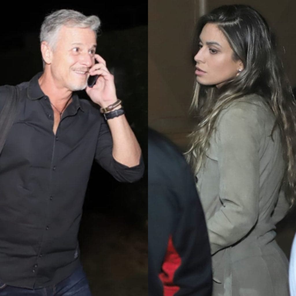Marcello Novaes leva acompanhante misteriosa em festa de O Sétimo Guardião mas é barrada e tenta despistá-la