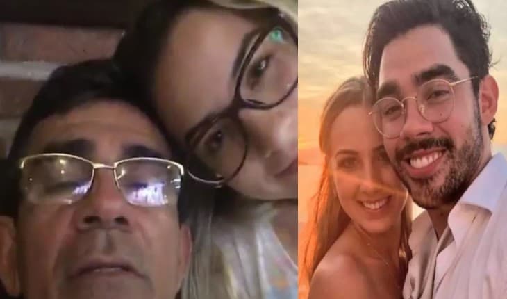 Pai de Gabriel Diniz acaricia viúva do cantor e choca "Não estou sofrendo tanto"