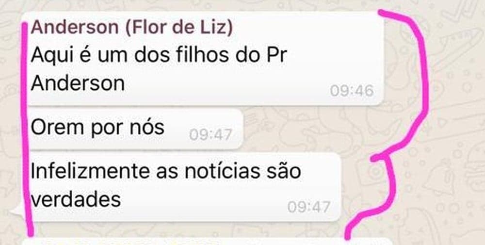 Mensagens encontradas no celular do Pastor Anderson Mensagens encontradas no celular do Pastor Anderson