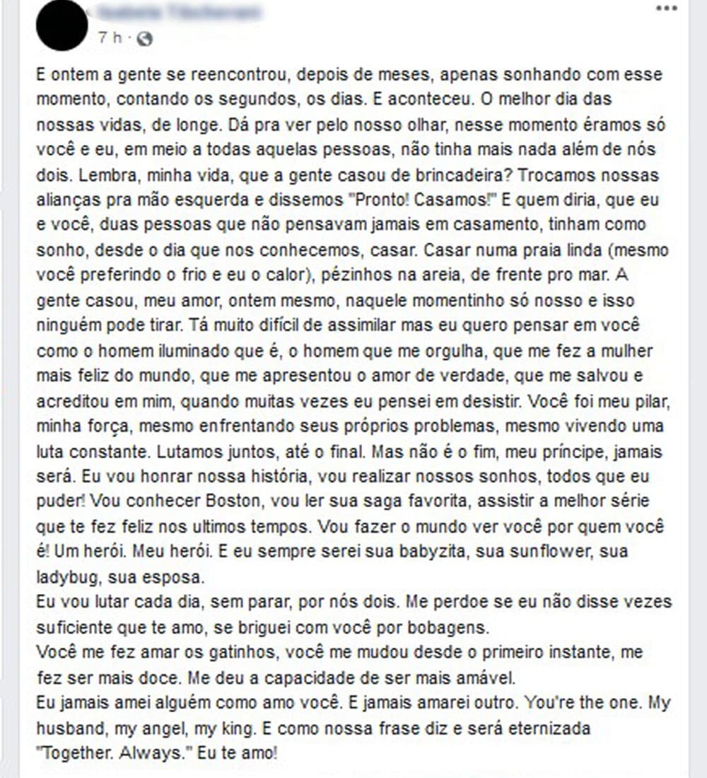 Namorada do ator Rafael Miguel, publica mensagem após tragédia que culminou na morte dele e dos pais (Imagem/Reprodução/Instagram) Namorada do ator Rafael Miguel, publica mensagem após tragédia que culminou na morte dele e dos pais (Imagem/Reprodução/Instagram)