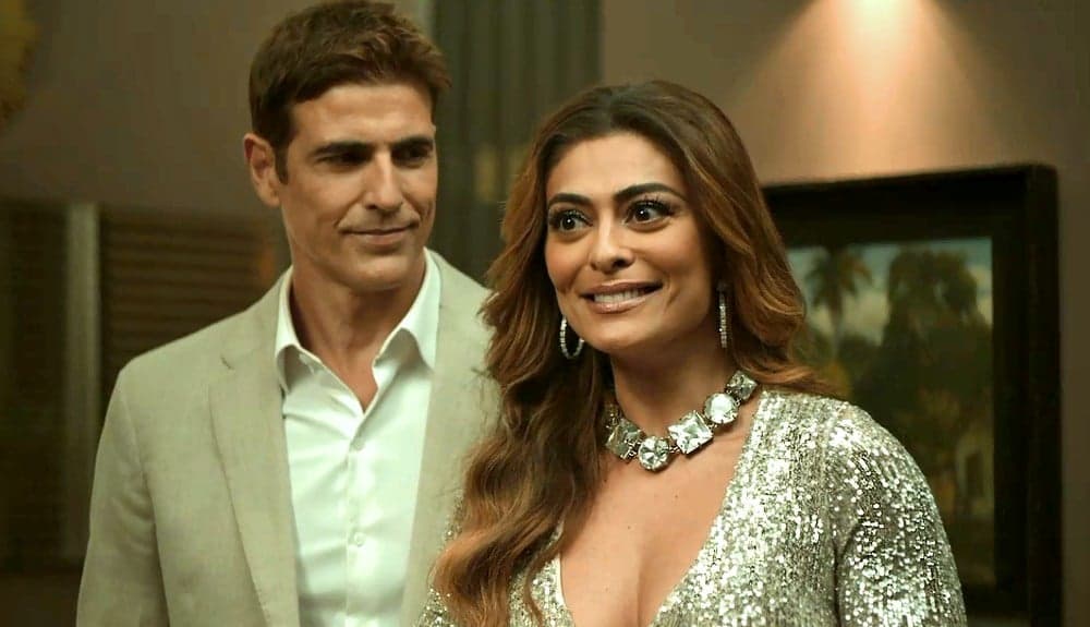 Vazam cenas do casamento dos personagens de Juliana Paes e Reynaldo Gianecchini em A Dona do Pedaço e vestido é deslumbrante