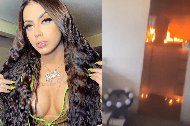 Apartamento em que estava MC Mirella pega fogo e público se desespera: 'Deus a proteja'