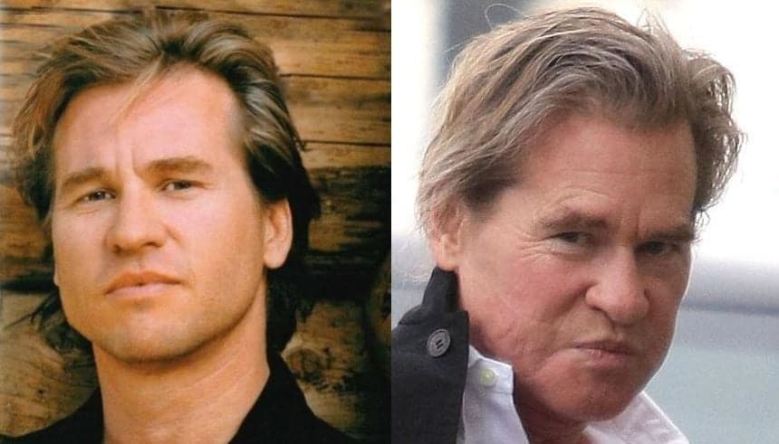 O antes e o depois do ator Val kilmer (Foto: Reprodução)