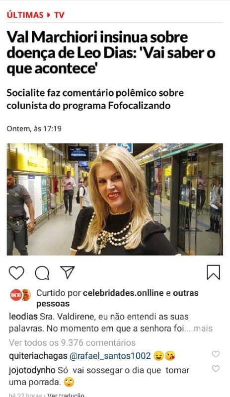 Val Marchiori foi ameaçada por Jojo Todynho Val Marchiori foi ameaçada por Jojo Todynho