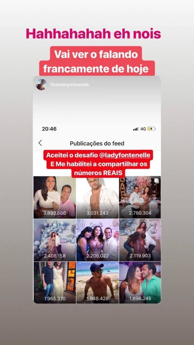 Thammy Miranda exibe número de likes em sua conta do Instagram Foto: Reprodução/Instagram Thammy Miranda exibe número de likes em sua conta do Instagram Foto: Reprodução/Instagram