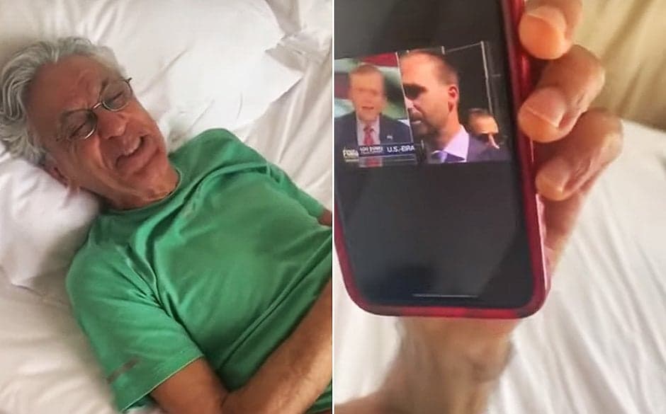 Caetano Veloso debocha do inglês do deputado Eduardo Bolsonaro, filho do presidente Bolsonaro (Imagem: Reprodução) Caetano Veloso debocha do inglês do deputado Eduardo Bolsonaro, filho do presidente Bolsonaro (Imagem: Reprodução)