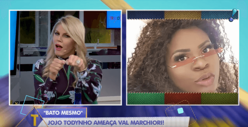 Jojo Todynho diz que Val Marchiori só vai parar "no dia que tomar uma porrada" e deixa apresentadora desesperada
