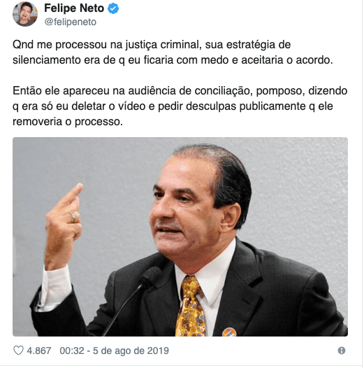 Felipe Neto expõe briga judicial contra Silas Malafaia Felipe Neto expõe briga judicial contra Silas Malafaia