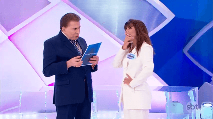Mara Maravilha tenta driblar regra no SBT e Silvio Santos impede na sua frente: "Não pode"