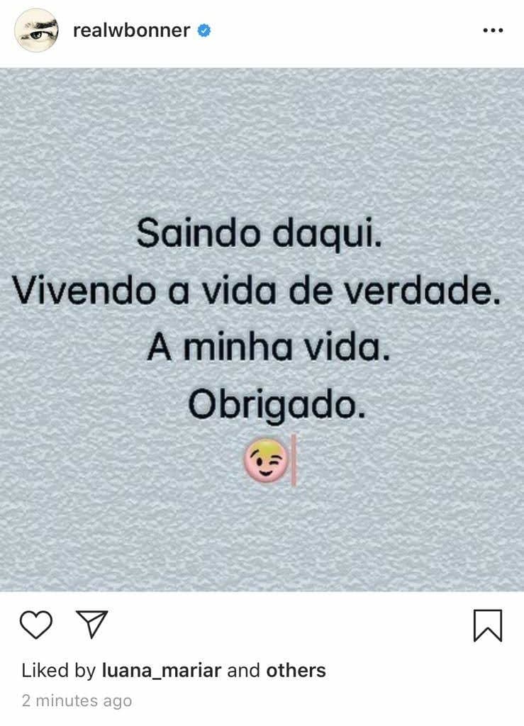William Bonner se despediu de todos os seguidores do (Foto: Reprodução/ Instagram)