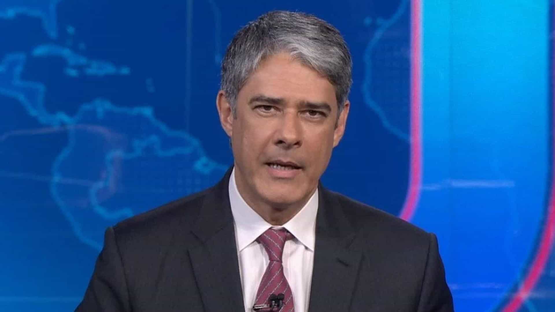 O jornalista William Bonner durante o Jornal Nacional (Foto: Reprodução)