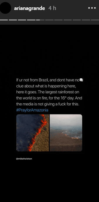 Stories de Ariana Grande (Foto: Reprodução)