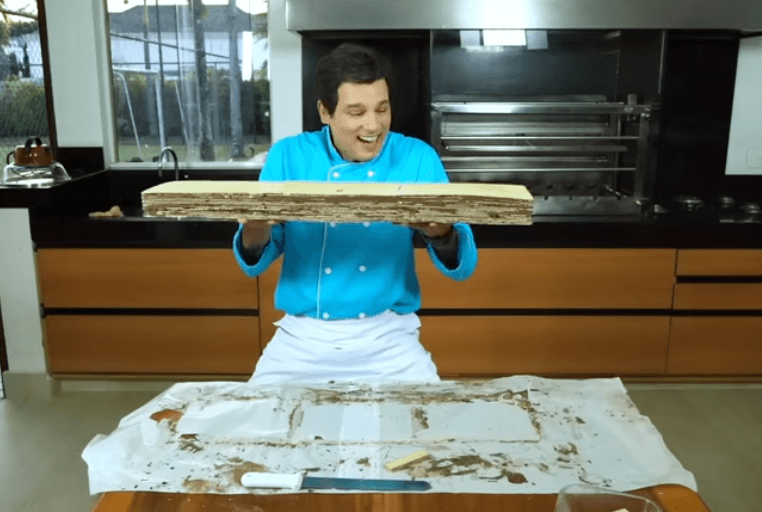 Resultado do wafer gigante preparado por Celso Portiolli (Foto: Reprodução/ Instagram) Resultado do wafer gigante preparado por Celso Portiolli (Foto: Reprodução/ Instagram)